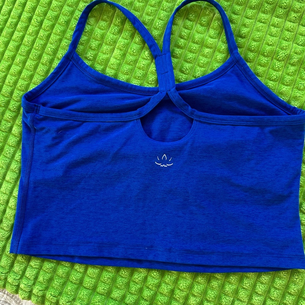Beyond Yoga slim racer back royal blue sports bra XL